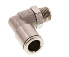 8mm x R1/8'' 90deg Elbow Push-in Fitting with Male Threads Brass FKM Rotatable [2 Pieces]