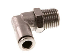 6mm x R1/4'' 90deg Elbow Push-in Fitting with Male Threads Brass FKM Rotatable [2 Pieces]