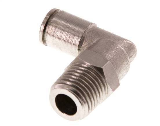 6mm x R1/4'' 90deg Elbow Push-in Fitting with Male Threads Brass FKM Rotatable [2 Pieces]