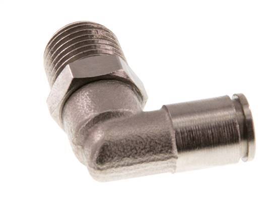 6mm x R1/4'' 90deg Elbow Push-in Fitting with Male Threads Brass FKM Rotatable [2 Pieces]