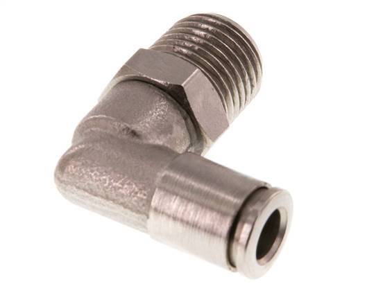 6mm x R1/4'' 90deg Elbow Push-in Fitting with Male Threads Brass FKM Rotatable [2 Pieces]