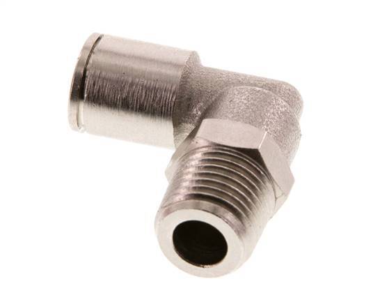 8mm x R1/4'' 90deg Elbow Push-in Fitting with Male Threads Brass FKM Rotatable [2 Pieces]