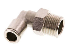 8mm x R3/8'' 90deg Elbow Push-in Fitting with Male Threads Brass FKM Rotatable