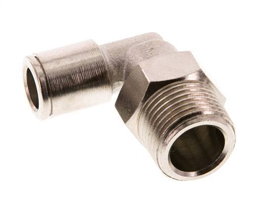 8mm x R3/8'' 90deg Elbow Push-in Fitting with Male Threads Brass FKM Rotatable