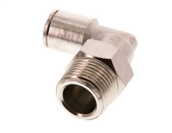 8mm x R3/8'' 90deg Elbow Push-in Fitting with Male Threads Brass FKM Rotatable