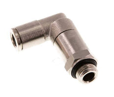 6mm x G1/8'' 90deg Elbow Push-in Fitting with Male Threads Brass NBR Long Sleeve Rotatable [2 Pieces]