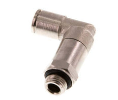 6mm x G1/8'' 90deg Elbow Push-in Fitting with Male Threads Brass NBR Long Sleeve Rotatable [2 Pieces]