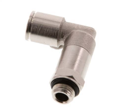 8mm x G1/8'' 90deg Elbow Push-in Fitting with Male Threads Brass NBR Long Sleeve Rotatable [2 Pieces]