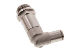 4mm x G1/4'' 90deg Elbow Push-in Fitting with Male Threads Brass NBR Long Sleeve Rotatable