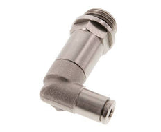4mm x G1/4'' 90deg Elbow Push-in Fitting with Male Threads Brass NBR Long Sleeve Rotatable
