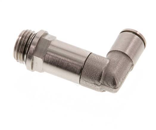 6mm x G1/4'' 90deg Elbow Push-in Fitting with Male Threads Brass NBR Long Sleeve Rotatable [2 Pieces]