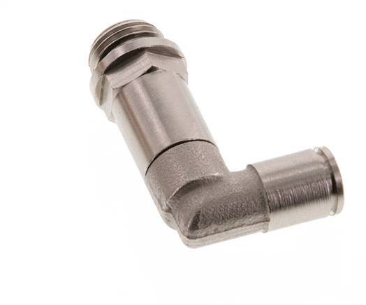 6mm x G1/4'' 90deg Elbow Push-in Fitting with Male Threads Brass NBR Long Sleeve Rotatable [2 Pieces]