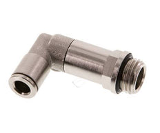 6mm x G1/4'' 90deg Elbow Push-in Fitting with Male Threads Brass NBR Long Sleeve Rotatable [2 Pieces]