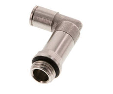 6mm x G1/4'' 90deg Elbow Push-in Fitting with Male Threads Brass NBR Long Sleeve Rotatable [2 Pieces]