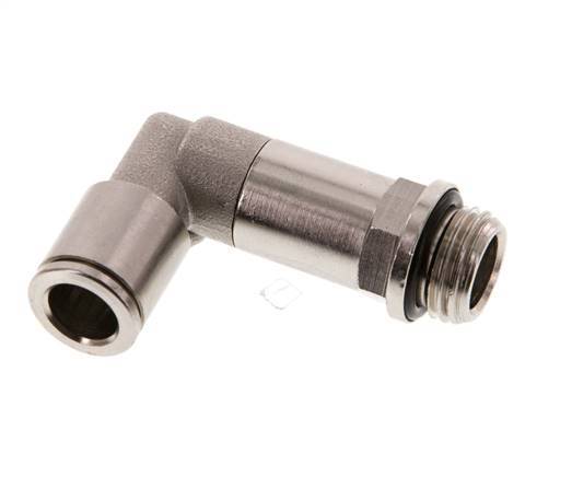 8mm x G1/4'' 90deg Elbow Push-in Fitting with Male Threads Brass NBR Long Sleeve Rotatable [2 Pieces]