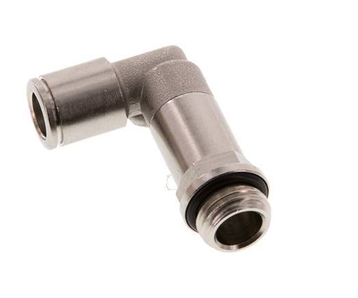 8mm x G1/4'' 90deg Elbow Push-in Fitting with Male Threads Brass NBR Long Sleeve Rotatable [2 Pieces]
