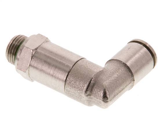 6mm x G1/8'' 90deg Elbow Push-in Fitting with Male Threads Brass FKM Long Sleeve