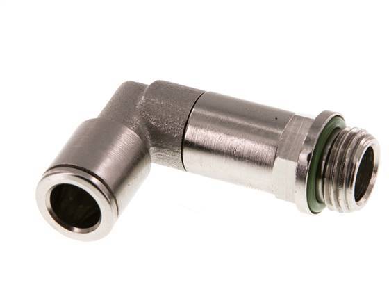 8mm x G1/4'' 90deg Elbow Push-in Fitting with Male Threads Brass FKM Long Sleeve