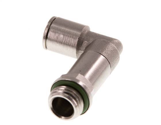 8mm x G1/4'' 90deg Elbow Push-in Fitting with Male Threads Brass FKM Long Sleeve