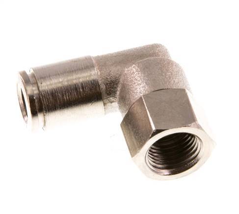 6mm x G1/8'' 90deg Elbow Push-in Fitting with Female Threads Brass NBR Rotatable [2 Pieces]