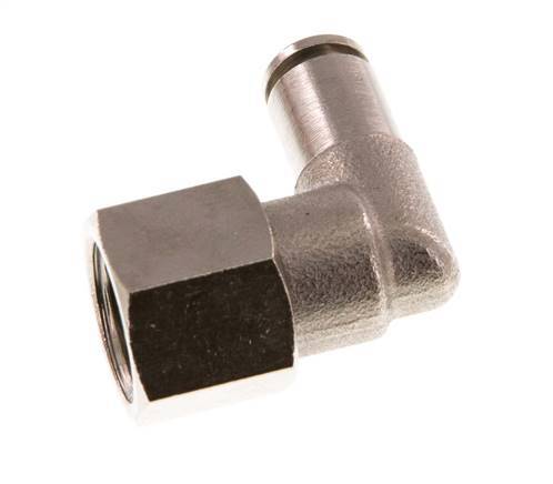 4mm x G1/4'' 90deg Elbow Push-in Fitting with Female Threads Brass NBR Rotatable [2 Pieces]