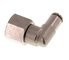 4mm x G1/4'' 90deg Elbow Push-in Fitting with Female Threads Brass NBR Rotatable [2 Pieces]