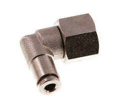 4mm x G1/4'' 90deg Elbow Push-in Fitting with Female Threads Brass NBR Rotatable [2 Pieces]