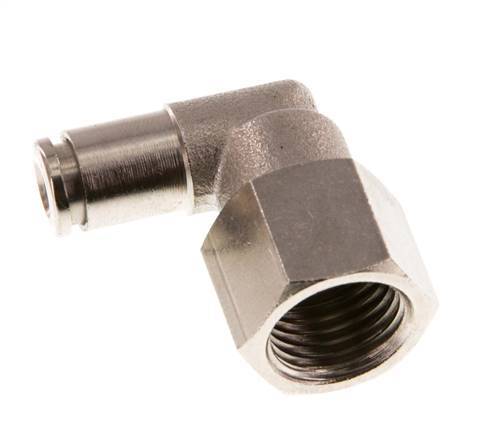 4mm x G1/4'' 90deg Elbow Push-in Fitting with Female Threads Brass NBR Rotatable [2 Pieces]