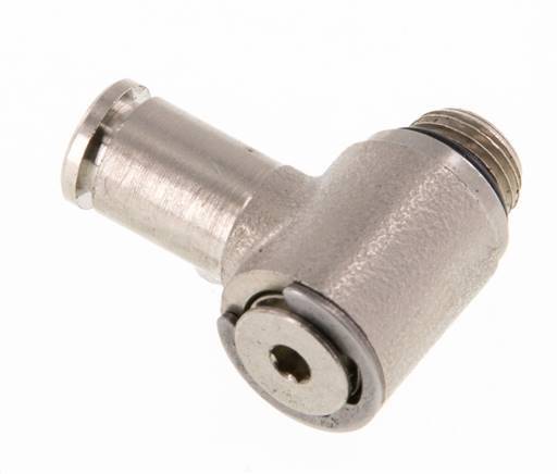 5mm x G1/8'' 90deg Elbow L-shape Push-in Fitting with Male Threads Brass NBR Rotatable