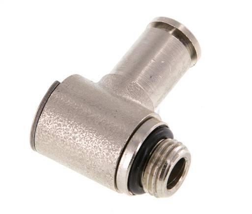 5mm x G1/8'' 90deg Elbow L-shape Push-in Fitting with Male Threads Brass NBR Rotatable