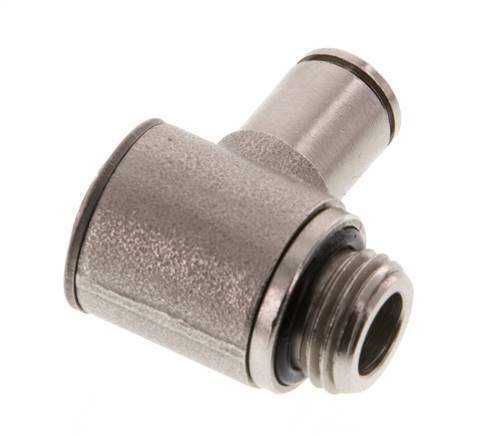 6mm x G1/4'' 90deg Elbow L-shape Push-in Fitting with Male Threads Brass NBR Rotatable