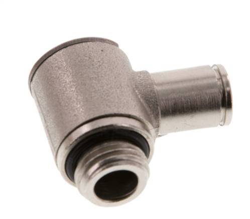 6mm x G1/4'' 90deg Elbow L-shape Push-in Fitting with Male Threads Brass NBR Rotatable