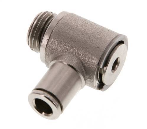 6mm x G1/4'' 90deg Elbow L-shape Push-in Fitting with Male Threads Brass NBR Rotatable