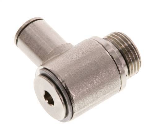 8mm x G3/8'' 90deg Elbow L-shape Push-in Fitting with Male Threads Brass NBR Rotatable