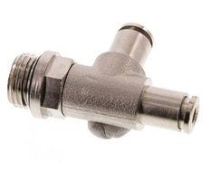 4mm x G1/4'' Right Angle Tee Push-in Fitting with Male Threads Brass NBR Rotatable