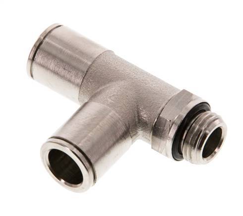 10mm x G1/4'' Right Angle Tee Push-in Fitting with Male Threads Brass NBR Rotatable