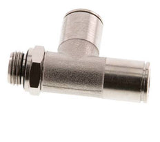 10mm x G1/4'' Right Angle Tee Push-in Fitting with Male Threads Brass NBR Rotatable