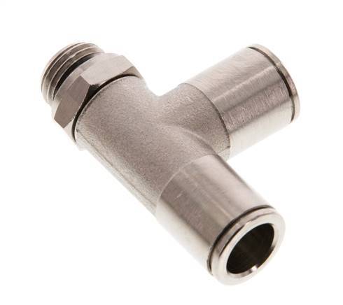 10mm x G1/4'' Right Angle Tee Push-in Fitting with Male Threads Brass NBR Rotatable