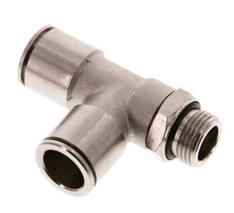 14mm x G3/8'' Right Angle Tee Push-in Fitting with Male Threads Brass NBR Rotatable