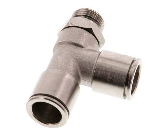 14mm x G3/8'' Right Angle Tee Push-in Fitting with Male Threads Brass NBR Rotatable