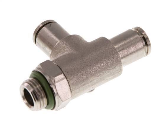 4mm x G1/8'' Right Angle Tee Push-in Fitting with Male Threads Brass FKM Rotatable