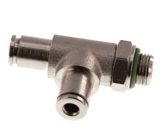 4mm x G1/8'' Right Angle Tee Push-in Fitting with Male Threads Brass FKM Rotatable