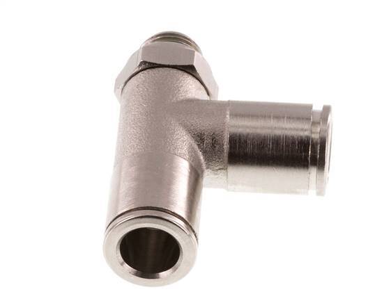 8mm x G1/8'' Right Angle Tee Push-in Fitting with Male Threads Brass FKM Rotatable
