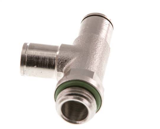 6mm x G1/4'' Right Angle Tee Push-in Fitting with Male Threads Brass FKM Rotatable