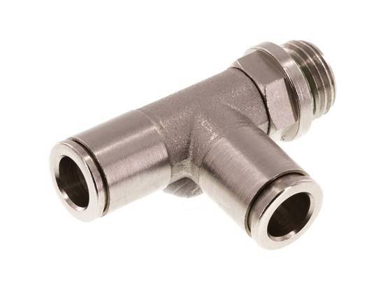 8mm x G1/4'' Right Angle Tee Push-in Fitting with Male Threads Brass FKM Rotatable