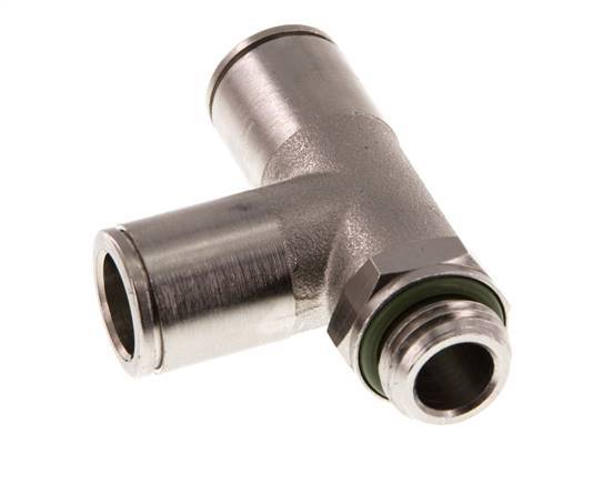 10mm x G1/4'' Right Angle Tee Push-in Fitting with Male Threads Brass FKM Rotatable