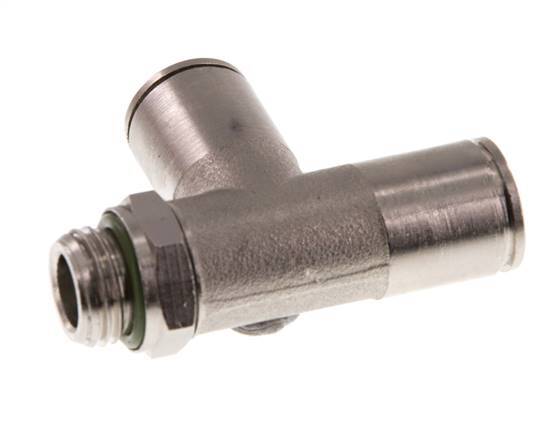 10mm x G1/4'' Right Angle Tee Push-in Fitting with Male Threads Brass FKM Rotatable