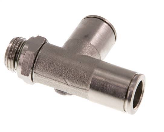 10mm x G1/4'' Right Angle Tee Push-in Fitting with Male Threads Brass FKM Rotatable