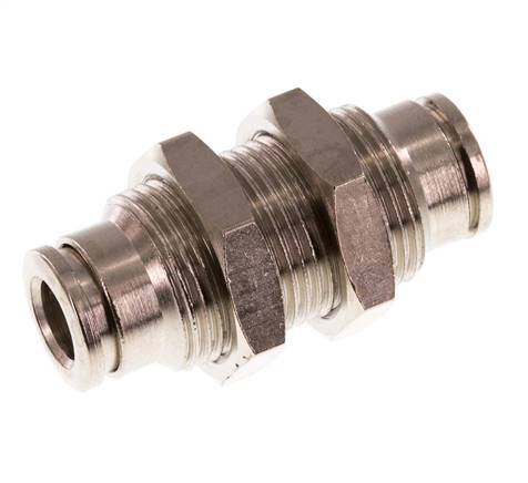 6mm Push-in Fitting Brass NBR Bulkhead [2 Pieces]