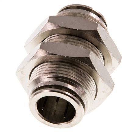 16mm Push-in Fitting Brass NBR Bulkhead
